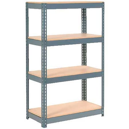 Global Industrial Extra Heavy Duty Shelving 36W x 24D x 60H With 4 Shelves, Wood Deck, Gry B2297303